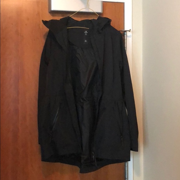 cinched waist rain jacket
